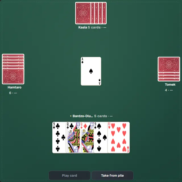 Taking cards
